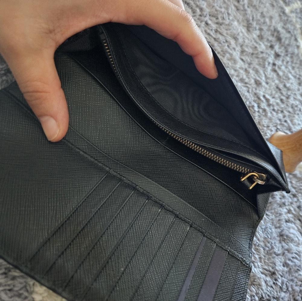 Prada Black Saffiano Leather Long Wallet - Picture 4 of 10